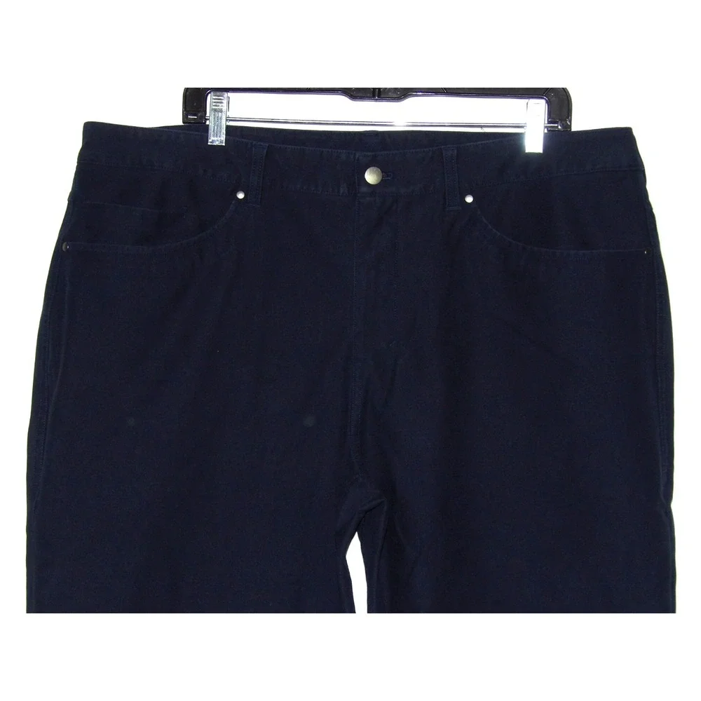 Lululemon Nav Blue Straight Leg Knit 5‎ Pocket Chino Pants Men's 40 X 28